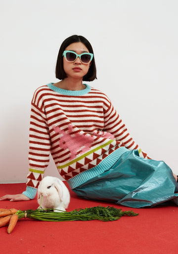 Pullover Rabbit Sweat Rabbit Sweater Terracotta