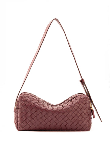 Trousse Woven Leather B Trousse W Leathe Burgundy