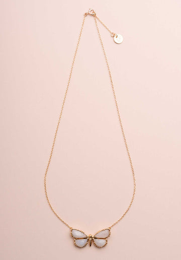 Necklace Papillon Papillon Neck Labradorite-Blanche