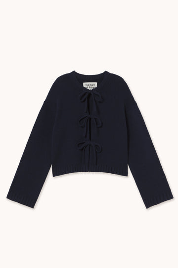 Aw25-700 Tie Detail Cardi Navy